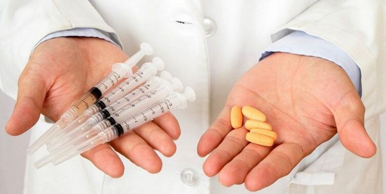 inyecciones y tabletas para el dolor lumbar